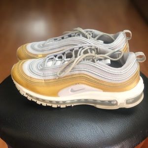 Nike airmax 97 womens sneaker vast grey/metallic gold size 9 mens/10.5 womens